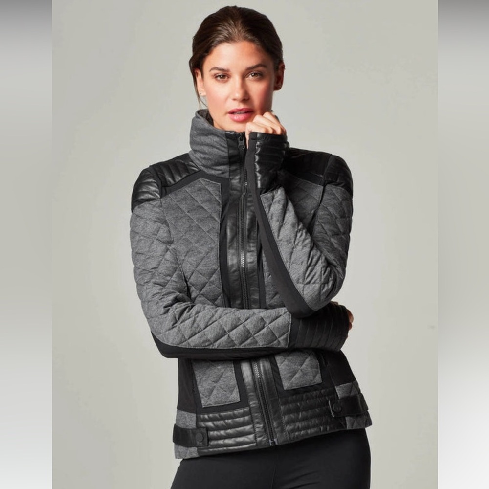 Blanc Noir MESH INSET MOTO PUFFER - S